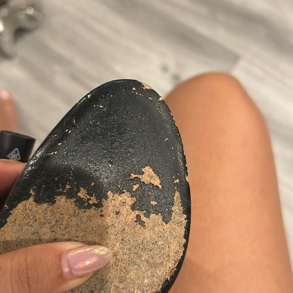 Jerome C. Rousseau Metallic Grey Purple Women's Peep-Toe Shoe 38 1/2 - Picture 10 of 13